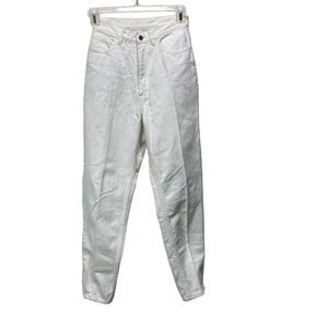 White Jeans Sergio Valente Size‎ 5/6 Hong Kong High Rise Cotton Side Zip Vintage
